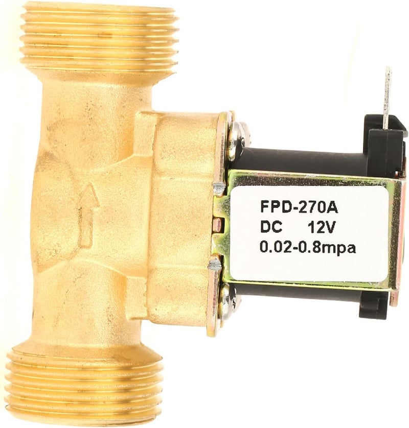 1pc DC12V G3/4 Normally Closed Brass Electric Solenoid Valve for Water, NC Electric Water Valve with Flow Direction Indicator, Compatible with 0.02–0.8MPa Pressure - Image 5