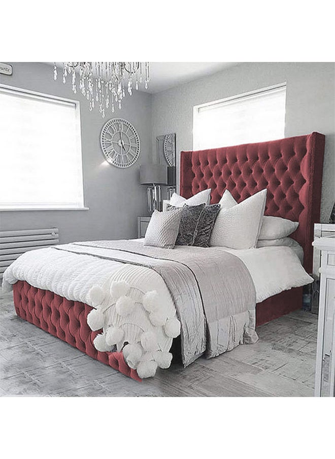 REGAL IN HOUSE In House | Burgas Bed Frame Velvet - Dark Pink  - Image 1