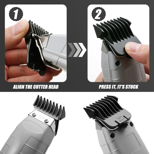 Wusuker 5 Pack T Outliners Guards Fit for Andis T Outliner Trimmer, Replacement Trimmer Guards Cutting Lengths from 1/32"-3/8" Inch Fit Andis T Outliner #04710#04521 Blade Snap-on Attachment Combs Set, Black - Image 5