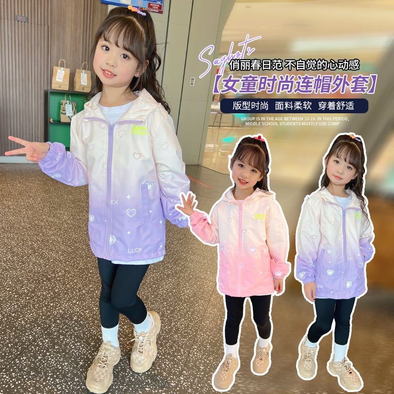 Girl'S Coat Western Style Children'S Clothing Children'S Spring Gradient Casual Girl'S Spring Clothes - Image 5