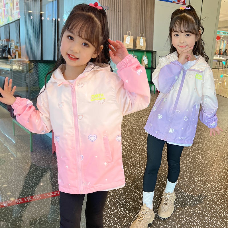Girl'S Coat Western Style Children'S Clothing Children'S Spring Gradient Casual Girl'S Spring Clothes - Image 2