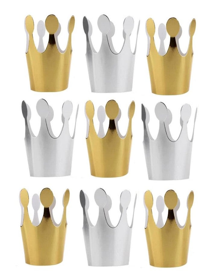 جيلوكيبو تيجان ورقية فضية وذهبية للأميرات من جيلوكيبو، قبعة تاج ورقي ذهبي للملك لحفلات أعياد الميلاد وحفلات استقبال المولود الجديد، دعائم تصوير (عبوة من 20 قطعة) - Image 3