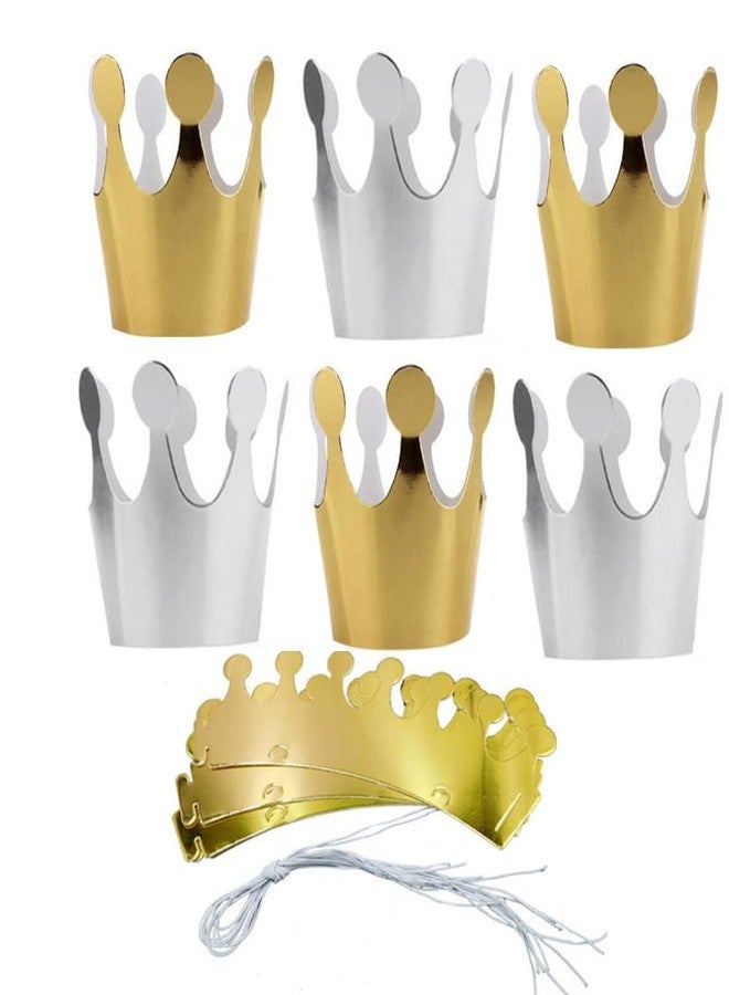 جيلوكيبو تيجان ورقية فضية وذهبية للأميرات من جيلوكيبو، قبعة تاج ورقي ذهبي للملك لحفلات أعياد الميلاد وحفلات استقبال المولود الجديد، دعائم تصوير (عبوة من 20 قطعة) - Image 1