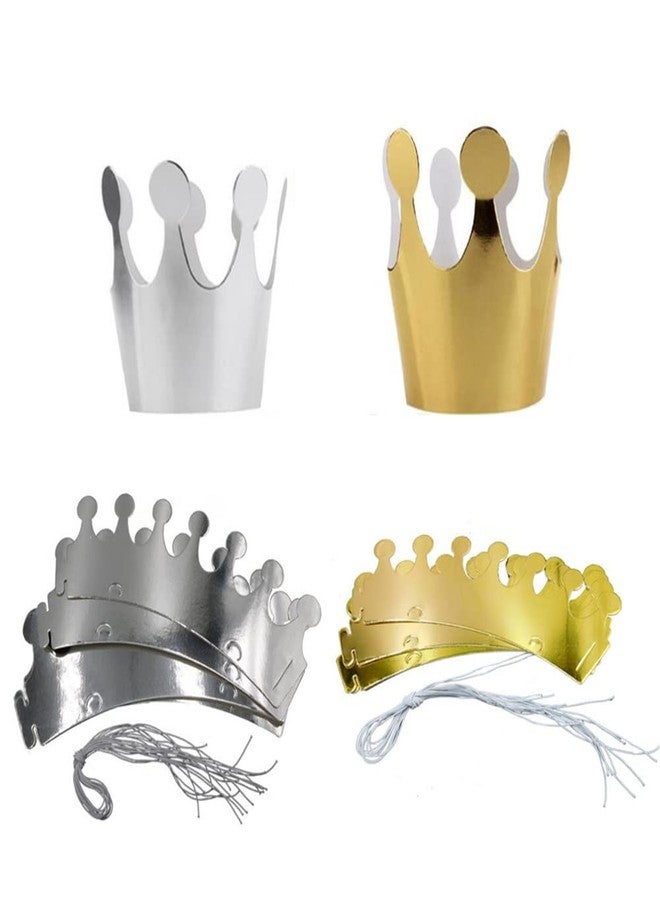 جيلوكيبو تيجان ورقية فضية وذهبية للأميرات من جيلوكيبو، قبعة تاج ورقي ذهبي للملك لحفلات أعياد الميلاد وحفلات استقبال المولود الجديد، دعائم تصوير (عبوة من 20 قطعة) - Image 4