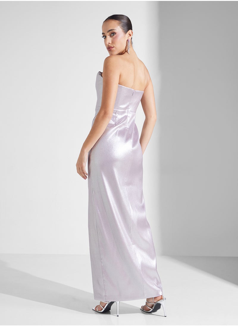 AIDAN MATTOX - One Shoulder Side Silt Sequin Dress - Image 1