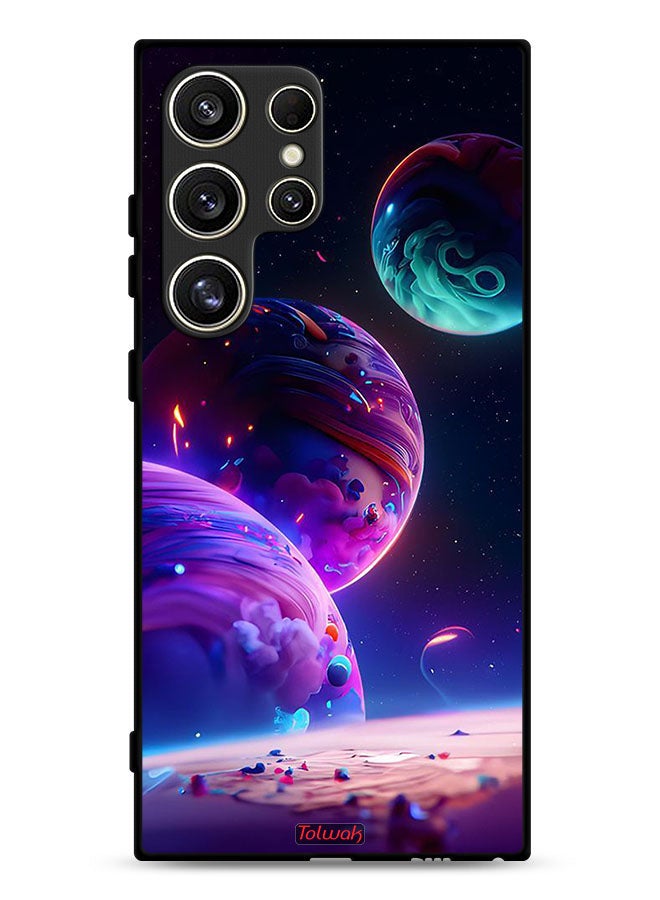 Tolwak Samsung Galaxy S24 Ultra 5G Protective Case Cover Planet Pattern - Image 1