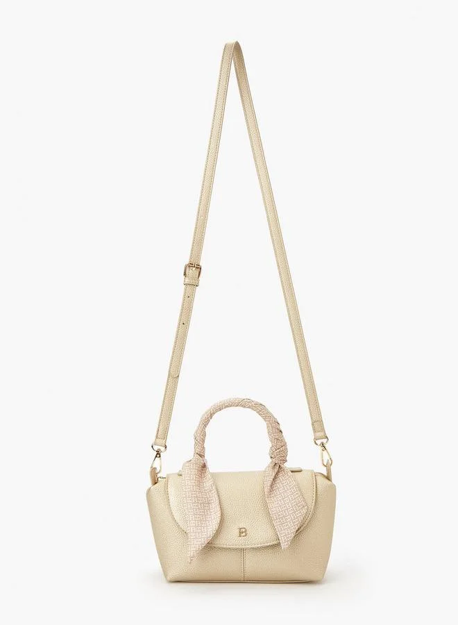 فلورا بيلا من شو إكسبرس Solid Satchel Bag with Detachable Strap and Scarf Detail
