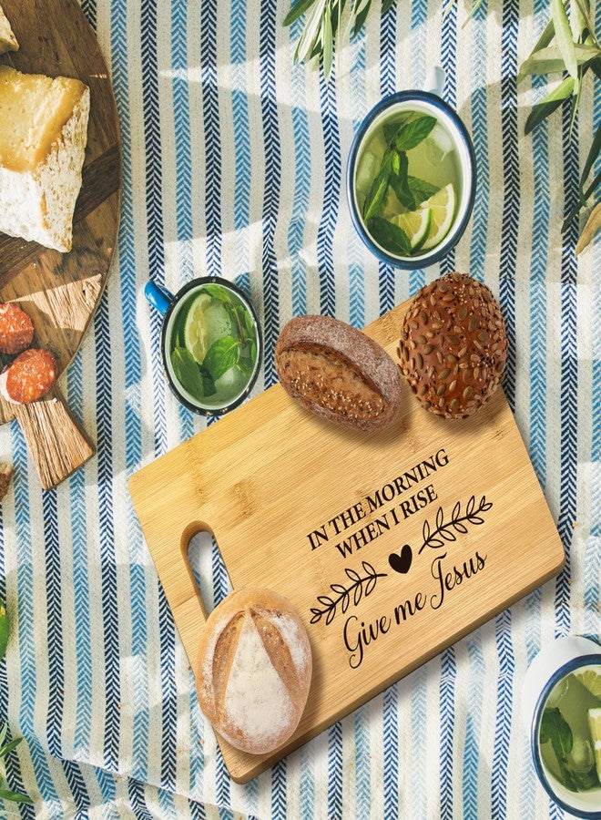 FONDCANYON Christian Kitchen Decor, In The Morning When i Rise Give Me Jesus Christian Kitchen Bamboo Cutting Board Decor, Christian Religious Scripture Kitchen Cutting Boards Gifts For Women Her - Image 2