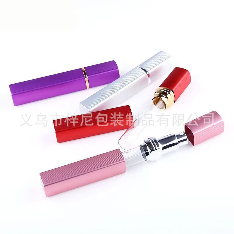 12Ml Stripesd Aluminum Square Tube Perfume Bottle Press Dispensing Bottle Convenient Travel Spray Glass Bottle Empty Bottle - Image 4
