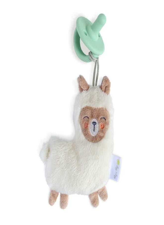Itzy Ritzy - Itzy Ritzy Pacifier & Lovey Set; Detachable Plush Llama & Coordinating Mint Silicone Pacifier; Ideal for Ages 0 Months & Up, Llama - Image 1