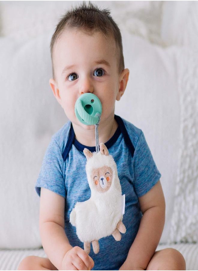 Itzy Ritzy - Itzy Ritzy Pacifier & Lovey Set; Detachable Plush Llama & Coordinating Mint Silicone Pacifier; Ideal for Ages 0 Months & Up, Llama - Image 1