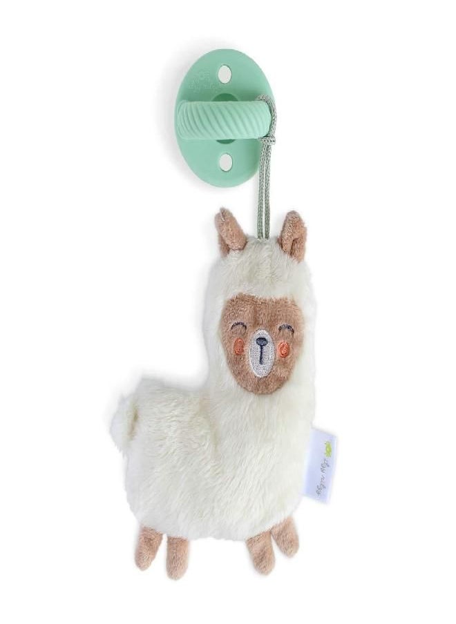 Itzy Ritzy - Itzy Ritzy Pacifier & Lovey Set; Detachable Plush Llama & Coordinating Mint Silicone Pacifier; Ideal for Ages 0 Months & Up, Llama - Image 1