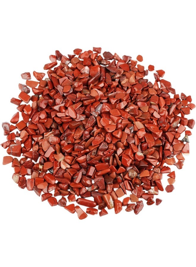 SUNYIK Red Jasper Tumbled Chips Stone Crushed Crystal Quartz Pieces Irregular Shaped Stones 1 pound (About 460 gram) - Image 1