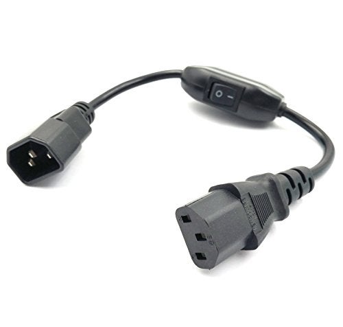 Duttek Power Cord with Switch, PC Power Cord Inline Switch IEC 320 Mains Power C14 to C13 Male to Female Power Extension Cord Cable with Switch Standard Computer to PDU 30CM/1FT - Image 2