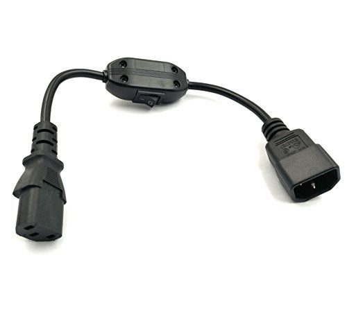 Duttek Power Cord with Switch, PC Power Cord Inline Switch IEC 320 Mains Power C14 to C13 Male to Female Power Extension Cord Cable with Switch Standard Computer to PDU 30CM/1FT - Image 5