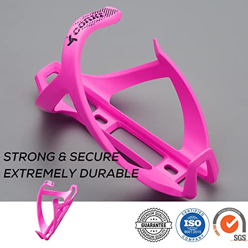 corki Cycles Bike Water Bottle Holder Right Side Load Water Bottle Cage for Road, MTB, Gravel Bicycles Magenta Pink 2 Pack - Image 3