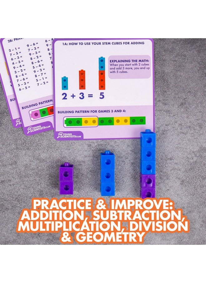 The Young Scientists Club Stem Cubes, Build, Learn & Create With 100+ Math Cubes Manipulatives, 4-In-1 Educational Games, Math Cubes For Kids Ages 4-8, Awesome Learn Through Play Toys  - Image 5