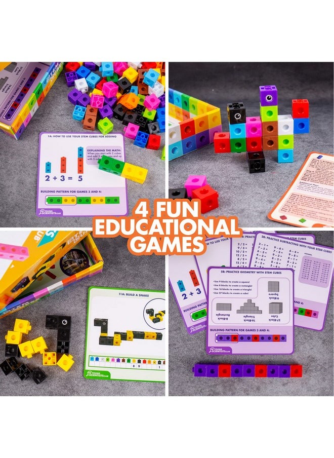 The Young Scientists Club Stem Cubes, Build, Learn & Create With 100+ Math Cubes Manipulatives, 4-In-1 Educational Games, Math Cubes For Kids Ages 4-8, Awesome Learn Through Play Toys  - Image 4
