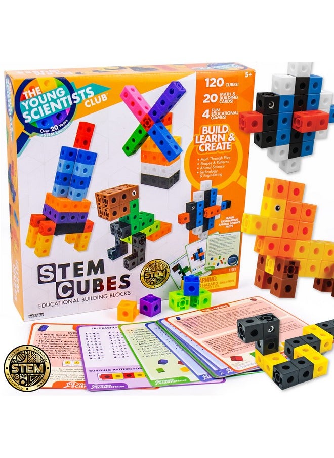 The Young Scientists Club Stem Cubes, Build, Learn & Create With 100+ Math Cubes Manipulatives, 4-In-1 Educational Games, Math Cubes For Kids Ages 4-8, Awesome Learn Through Play Toys  - Image 1