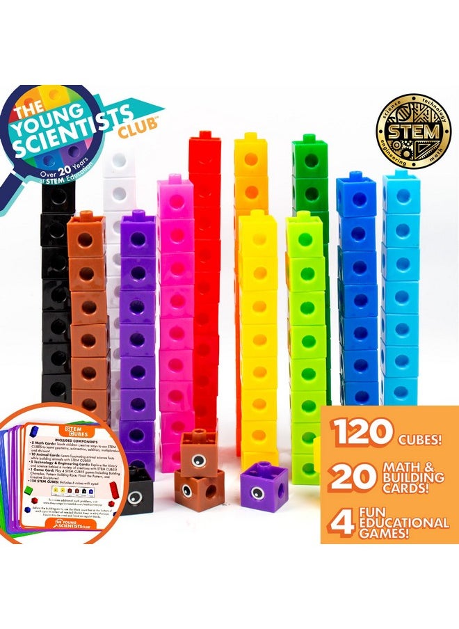 The Young Scientists Club Stem Cubes, Build, Learn & Create With 100+ Math Cubes Manipulatives, 4-In-1 Educational Games, Math Cubes For Kids Ages 4-8, Awesome Learn Through Play Toys  - Image 2