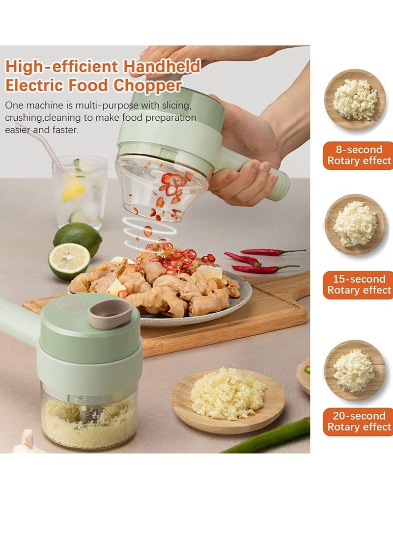 خلاط طعام كهربائي محمول 4 في 1 مجموعة قاطع خضار لاسلكي مع مطحنة لحم مزودة بالطاقة عبر USB للطهي في المطبخ - Image 2