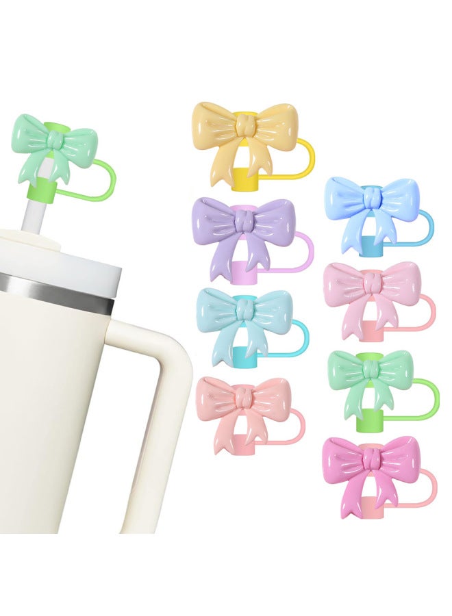 Cross-border New Color Bow Straw Dust Plug 10mm Straw Sleeve Stanley Cup Accessories Straw Lid-Color:Korean Powder-Specifications:10mm  - Image 5