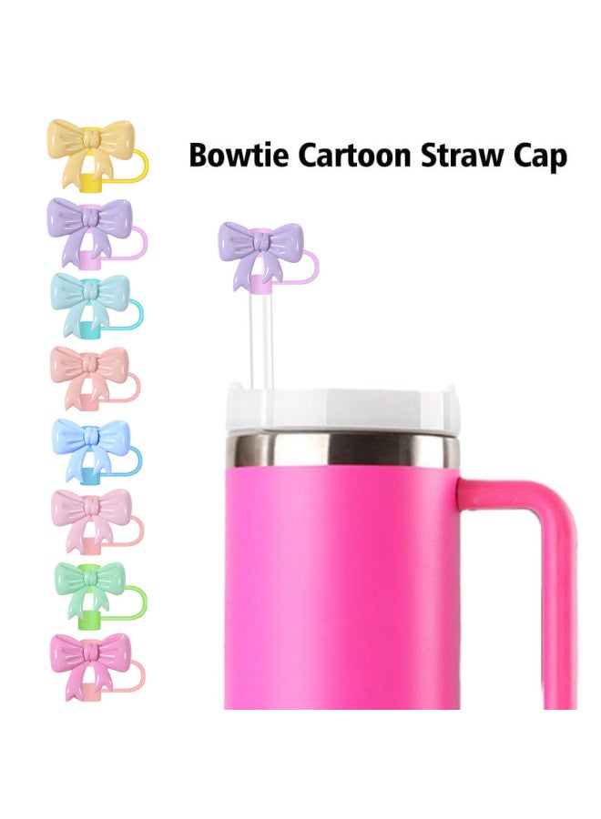 Cross-border New Color Bow Straw Dust Plug 10mm Straw Sleeve Stanley Cup Accessories Straw Lid-Color:Korean Powder-Specifications:10mm  - Image 3