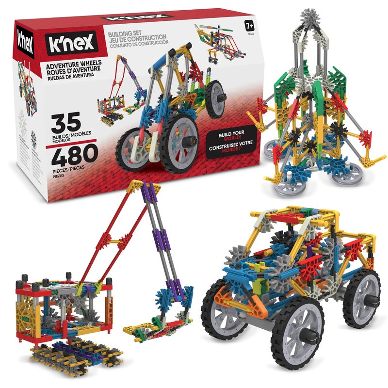 K'NEX - Adventure Wheels Building Set - 480 Piecesâ€š STEM Building, Creative Construction Setâ€š Ages 7+ - Image 1