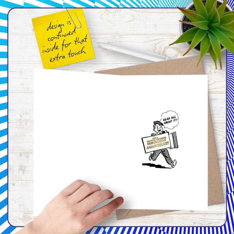 Stuff4 Gold 55th Anniversary Card for Women Men - Golden Newspaper Married in 1971-55 Year Wedding Anniversary Card for Companion Partner Husband Wife  5x7 Inch Anniversaries Greeting Cards - Image 4