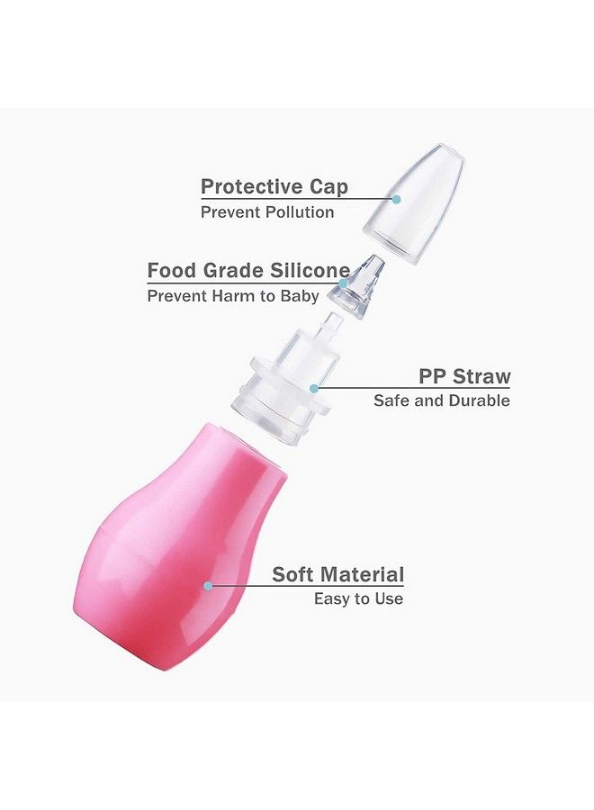 BabyGo Baby Nose Cleaner;Nasal Vacuum Sucker Mucus Snot Aspirator For Babies (Pink) - Image 4