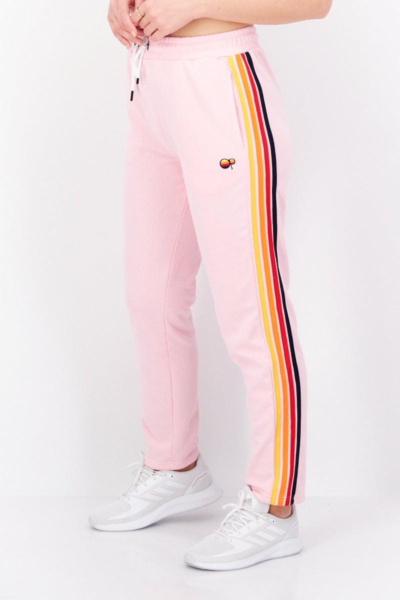 Ocean Pacific سروال رياضي مزين بشعار مطرز للنساء، وردي - Image 2