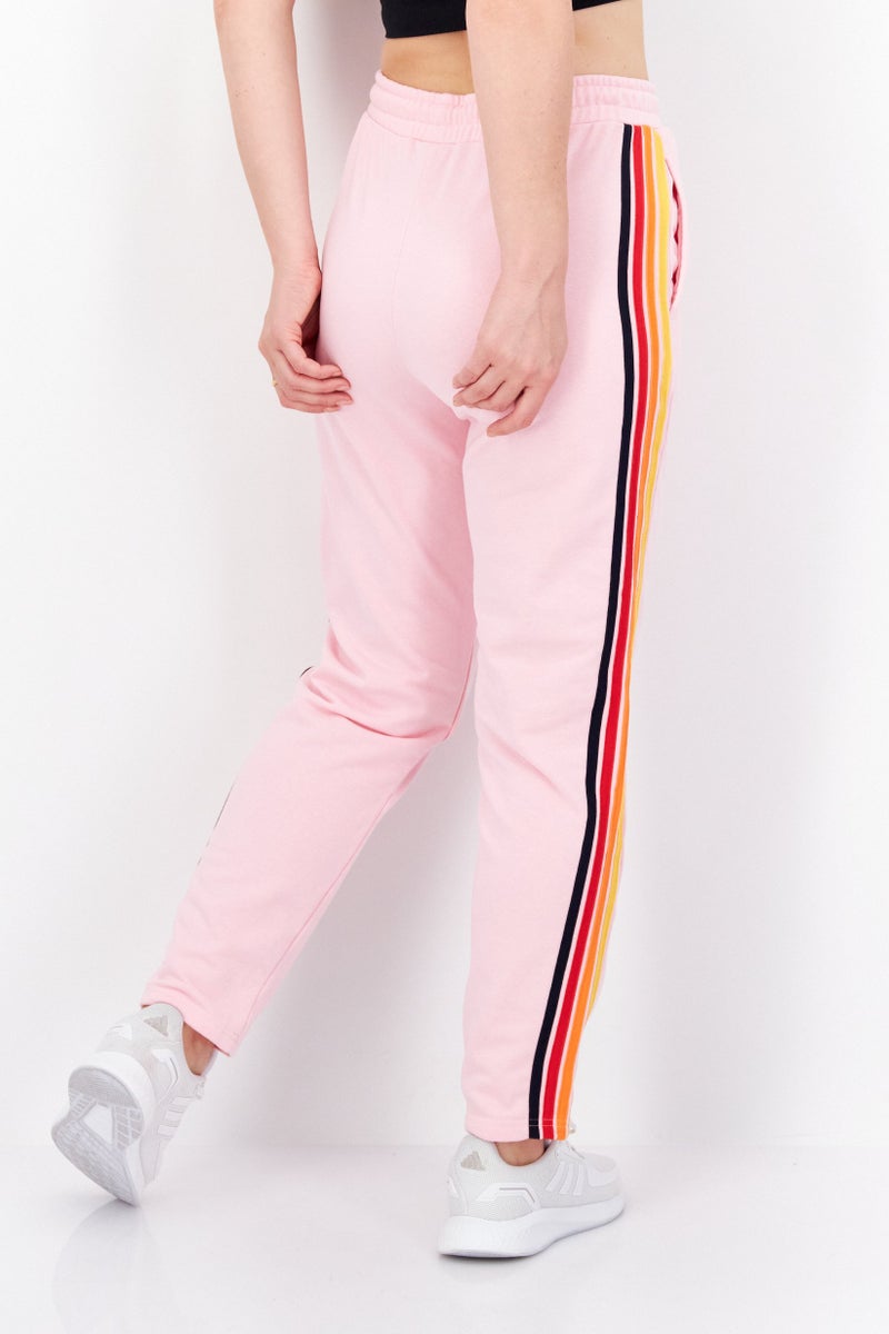 Ocean Pacific سروال رياضي مزين بشعار مطرز للنساء، وردي - Image 4