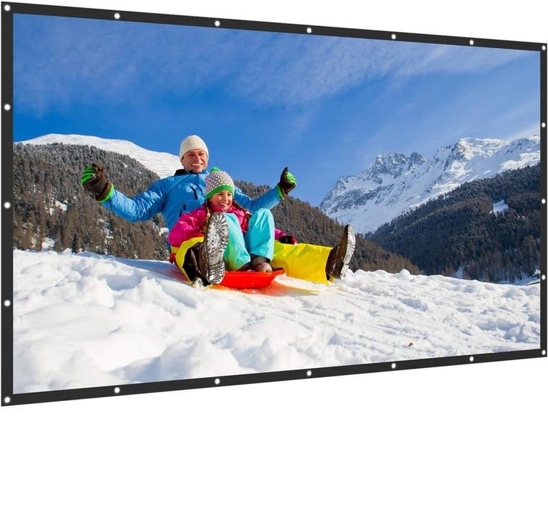 MOIZ 5Feet x 5Feet Projector Screen,4K 1:1 Portable Eyelet Premium Video Foldable Projection for HD Home Theater Cinema Anti-Crease Indoor Outdoor Office Classroom - Image 1