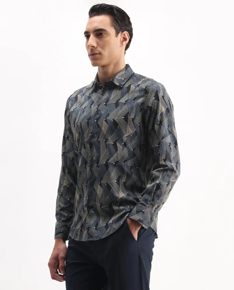 Rare Rabbit Men's Geometric Print Shirt
