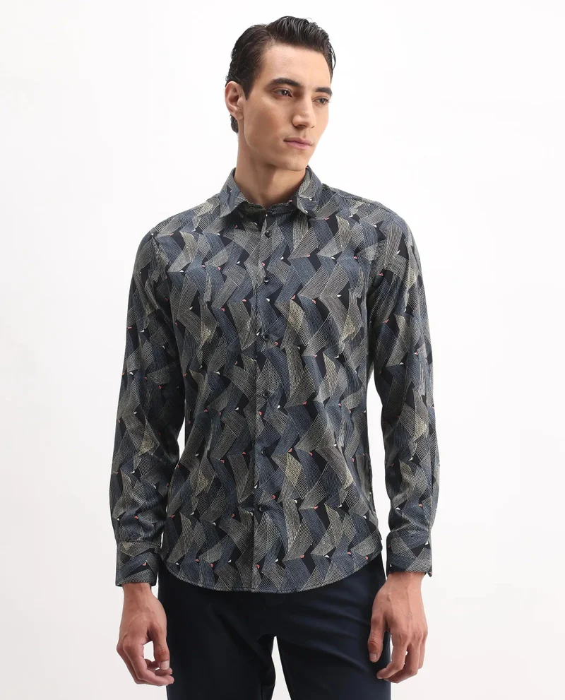 Rare Rabbit Men's Geometric Print Shirt