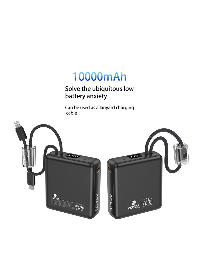 Zoom Plus IMPACTO 1+1 Bundle Power Bank – 2 × 10,000mAh, 22.5W Super Fast Charging, Built-in Type-C & Lightning Cables, Compact Portable Power Bank - Image 5