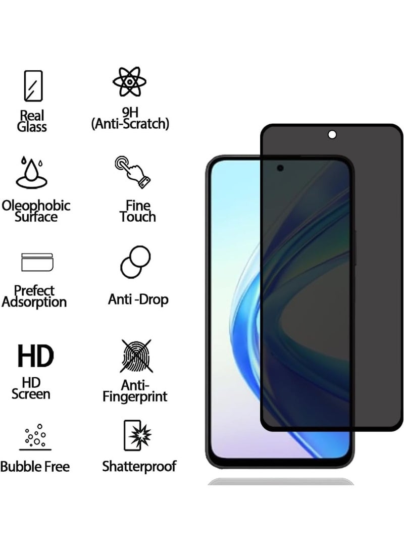 Muzz [2 Pack] Privacy Screen Protector for Honor X7b, Anti-Spy 9H Tempered Glass, Full Coverage, Scratch Resistant,28 ° Full Screen Anti-peeping (Honor X7b) - Image 4