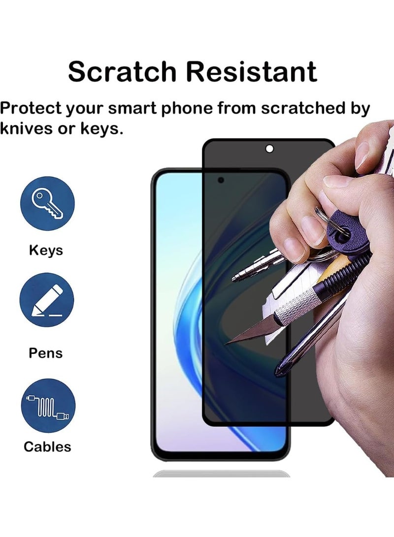 Muzz [2 Pack] Privacy Screen Protector for Honor X7b, Anti-Spy 9H Tempered Glass, Full Coverage, Scratch Resistant,28 ° Full Screen Anti-peeping (Honor X7b) - Image 3