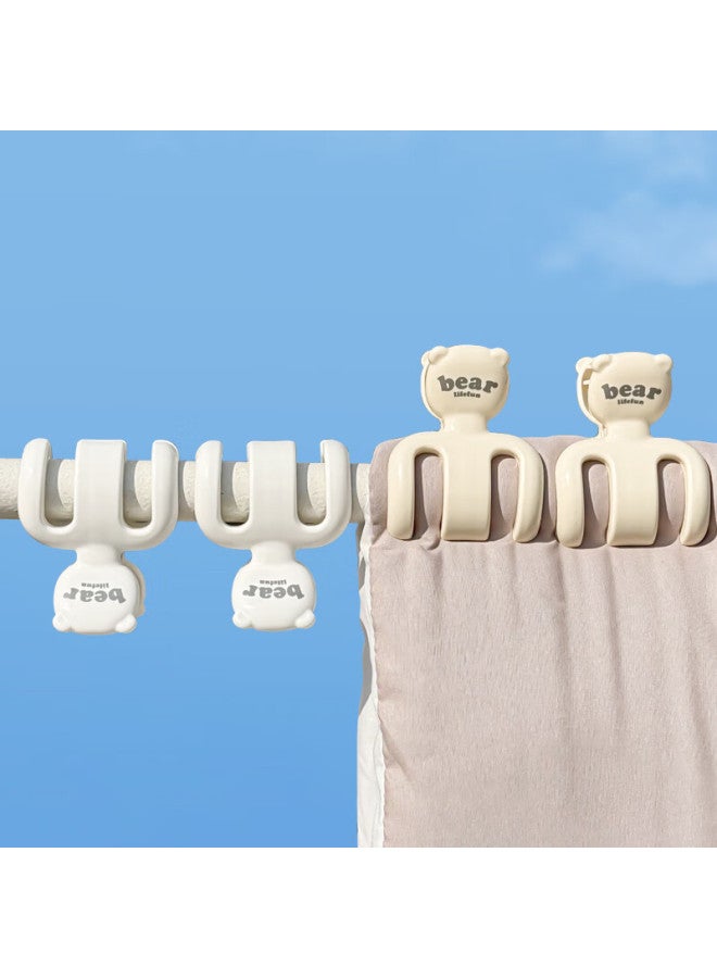 Fk Cream-colored Clothespins For Hanging Quilts, Plastic Windproof Clips For Drying Clothes, Specialized Fixing Tool, 4 Pieces - Image 2