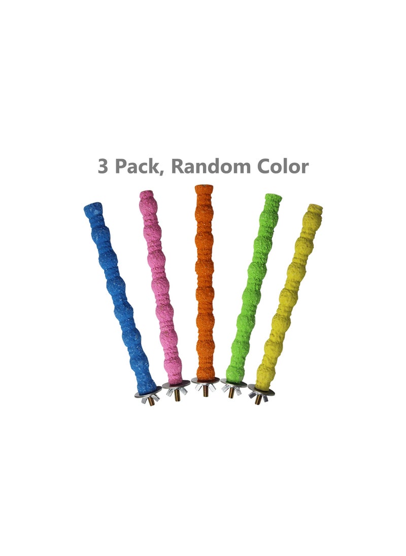 XICEN kathson Bird Perch Parrot Stand Cage Accessories Natural Wooden Stick Paw Grinding Rough-surfaced Chew Toy for Cockatiels,Cockatoo,Lorikeet,Conure,Parakeet 3 Pack ,Random Color.  - Image 5