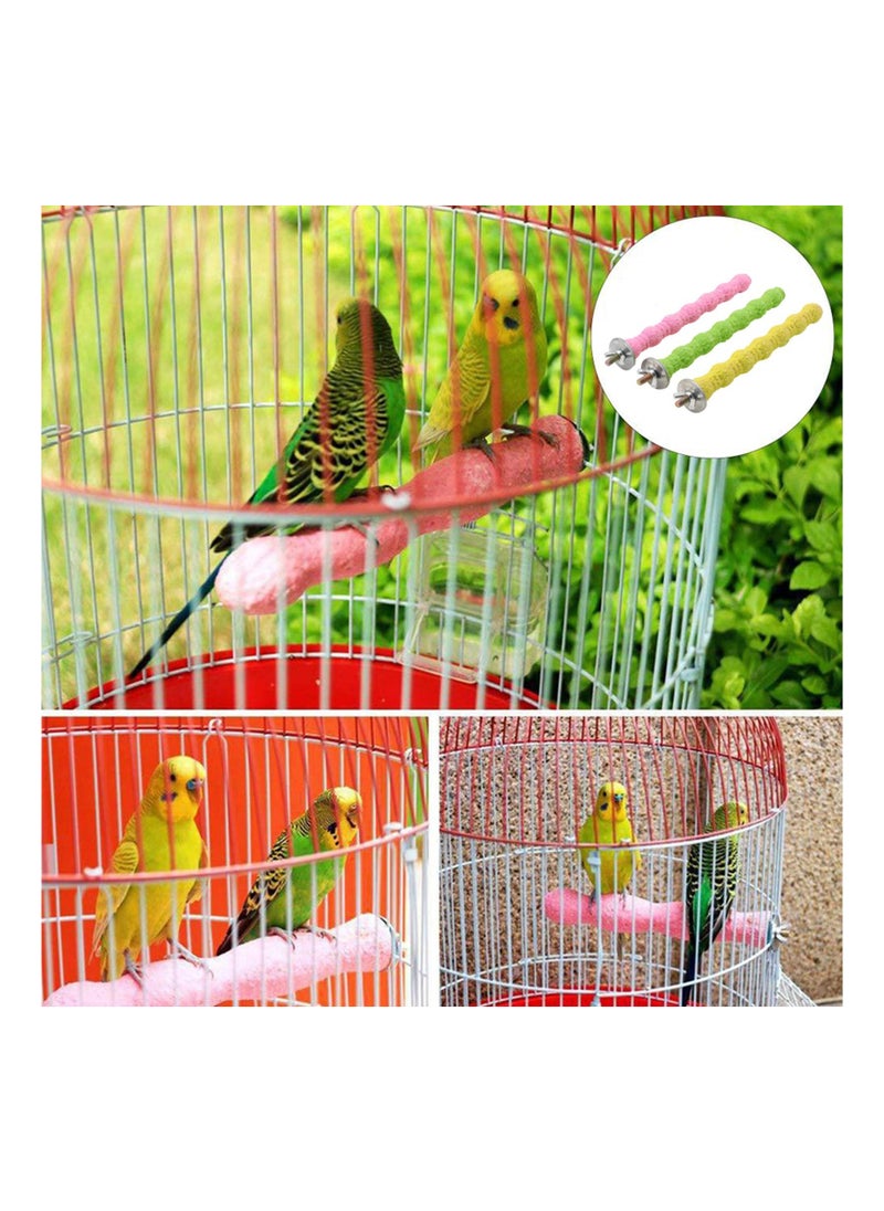 XICEN kathson Bird Perch Parrot Stand Cage Accessories Natural Wooden Stick Paw Grinding Rough-surfaced Chew Toy for Cockatiels,Cockatoo,Lorikeet,Conure,Parakeet 3 Pack ,Random Color.  - Image 2