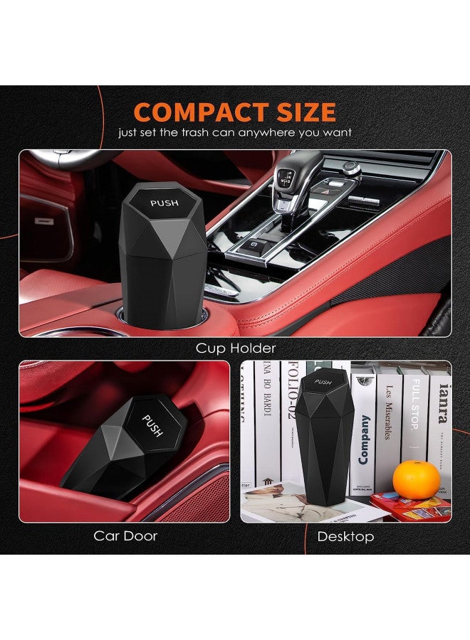 HOTOR HOTOR Car Trash Can with Lid - 1 Pack, Mini Essential Car Accessories for Interior, Leakproof Car Garbage Can with 15 Attached Trash Bags, Multipurpose Car Organizers and Storage,Black  - Image 2
