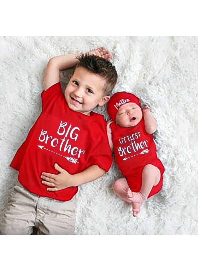 Matching Family Outfits Big Brother Red Cotton T-Shirt for Kids | Comfortable Everyday Wear | Soft & Breathable Sibling Celebration Tee | Perfect Gift for Brothers, Family Matching Outfit, Birthdays, Baby Announcement & Family Photos
