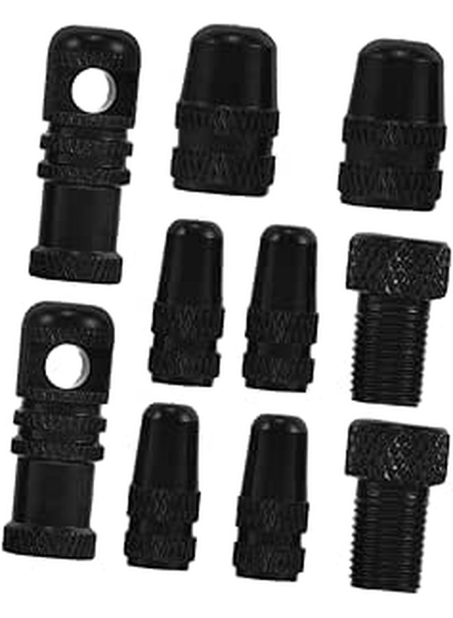 10Pcs Aluminum Alloy Tire Valve Caps French to American Adapters for Cycling - Image 1