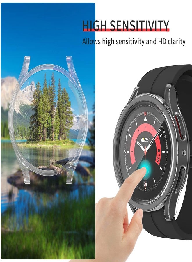 RICHONE [5Pack] Compatible with Galaxy Watch 5 Pro 45mm Screen Protector Case, with HD Screen Film, Full Protection Cover Soft TPU Bumper Frame Accessories (for Samsung Watch5 Pro 45mm, SM-R920) - Image 4