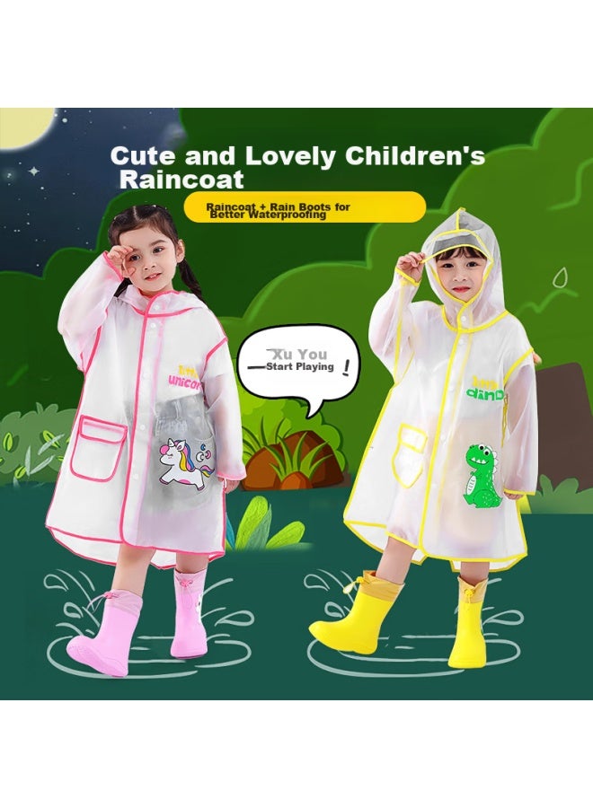 Daddy Pig Zhubaba Children's Raincoat For Boys And Girls Aged 3-6, Kindergarten Kids, Toddlers, School Use, Full Body Waterproof Poncho, Yellow, Size M - Image 5