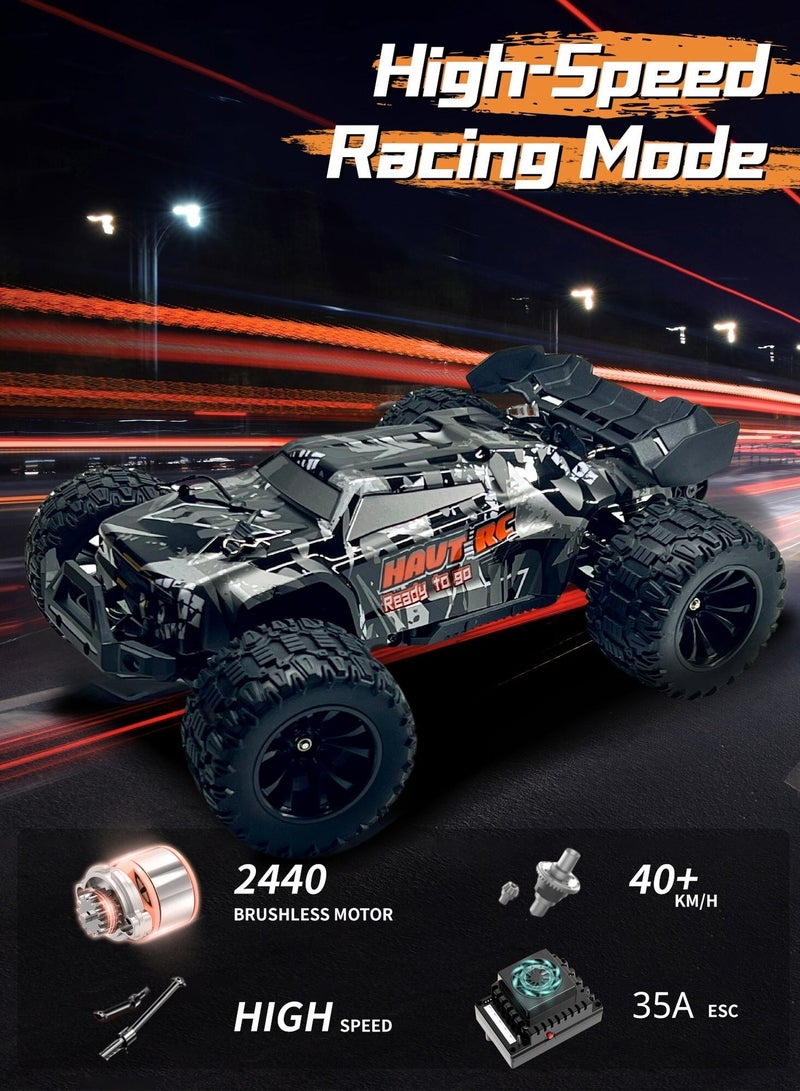 Harvestoy HAVT RC 1/14 Brushless All Terrain 2.4 GHz Romote Control Cars with LED Headlight for Beginners. Fast 50 mph,RC Trucks 4X4 Offroad .RC car for adults for kids.Toys Gifts for 14  years old - Image 2