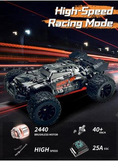 Harvestoy HAVT RC 1/14 Brushless All Terrain 2.4 GHz Romote Control Cars with LED Headlight for Beginners. Fast 50 mph,RC Trucks 4X4 Offroad .RC car for adults for kids.Toys Gifts for 14  years old  - Image 2