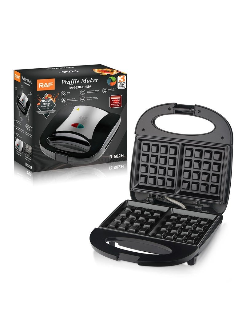 آر إيه أف ماكينة صنع الوافل المنزلية ذات الوجهين للتدفئة، ماكينة الإفطار متعددة الوظائف، ماكينة الخبز - Image 1