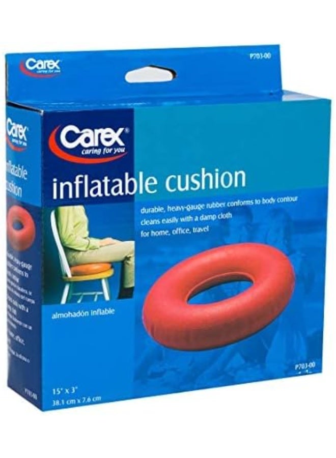 Carex Inflatable Donut Cushion - For Tailbone Pain, Hemorrhoids, Sciatica - Relief Cushion For Office Chair, Car, Seats, Travel, Wheelchair - Image 2